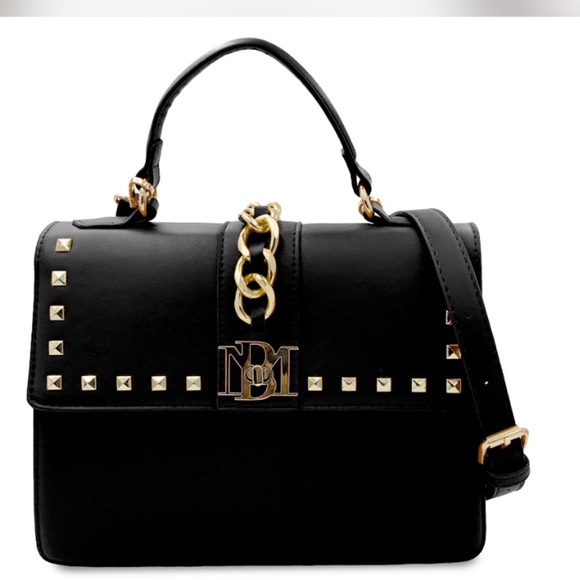 Badgley Mischka Handbags - Badgley Mischka Plain Grain & Studded Satchel w/Optional Shoulder Strap NWT $149